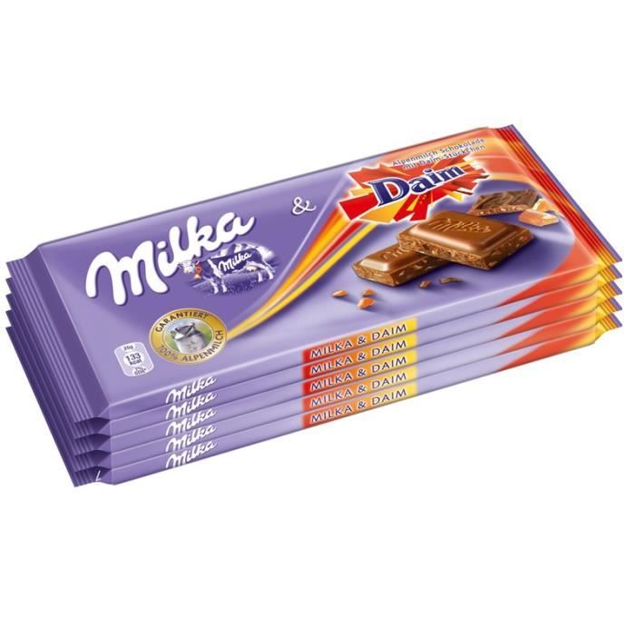 Milka Daim Chocolat 5 Tablettes Achat Vente Chocolat En Tablette