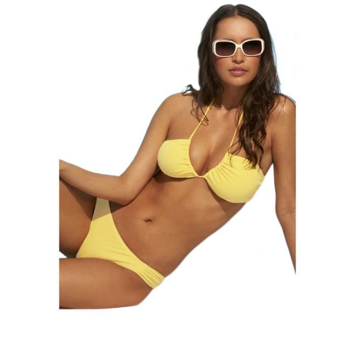 Plage Bikini Lina Jaune Jaune Achat Vente Maillot De Bain