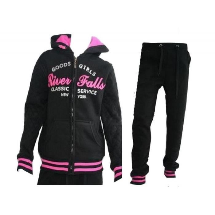 Jogging Enfant fille New York Mod&egrave;le noir avec jolie impression