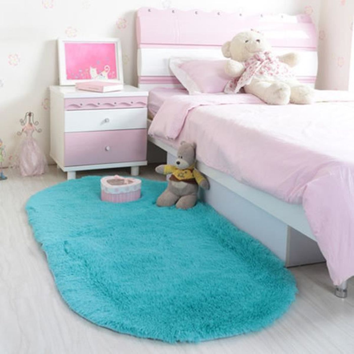 Tapis salon carpet tapis chambre devant lit ovale tapis shaggy ...