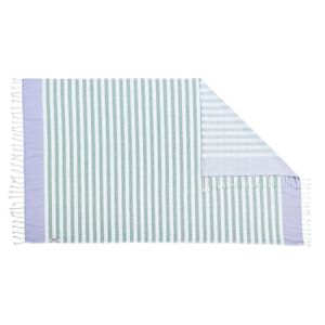 DONE Serviette Hammam Cairo - Vert & Mauve - 90x160cm - 100% Coton - 300gr/m?