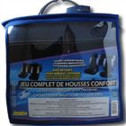 HOUSSE DE SIÈGE - COUVRE SIÈGE HOUSSE DE SIÈGE - COUVRE SIÈGE Jeu de Housse Confort Bleu et Noir 6 pièces