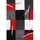 DIAMOND Tapis de couloir 80x300 cm rouge, gris, no
