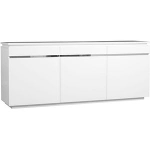 BUZZ Buffet 200cm avec éclairage laqué blanc