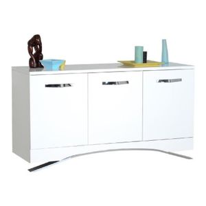 SMOOTH Bahut 150 cm - Laqué blanc brillant