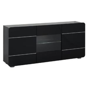 BUMP Bahut 180 cm - Laqué noir brillant