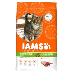 IAMS Croquettes ? l'agneau et au poulet - Toutes races - 15kg - Pour chat adulte