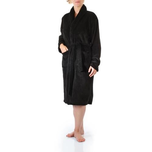Meilleur blog robe Robe de chambre polaire noire femme