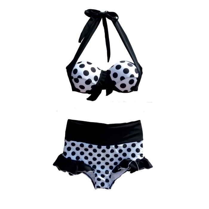 Maillots de Bain Femme Bikini Sexy 2 Pièces Str Blanc Noir Achat