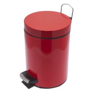 Poubelle 3L métal rouge