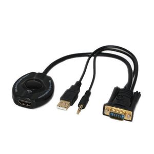 HDMI vers VGA 3 RCA convertisseur, Subway HDMI vers VGA 1080p 3 RCA