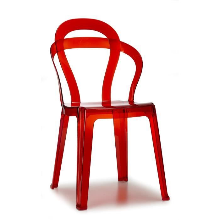 chaise transparente rouge design titi transpa
