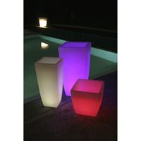 POT LUMINEUX - OBJET LUMINEUX  Pot lumineux BOREAL 70 cm blanc télécommandable