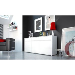 URBANA Bahut contemporain - Laqué blanc brillant - L 180 cm