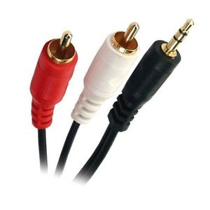 APM 419003 Cordon Jack 3,5 mm stéréo / 2 RCA Mâle - Plugs or - 10m