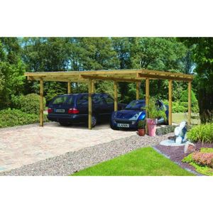KARIBU Carport double épicéa massif 527x387cm