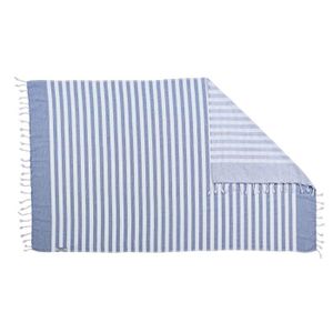 DONE Serviette Hammam Cairo - Bleu - 90x160cm - 100% Coton - 300gr/m?