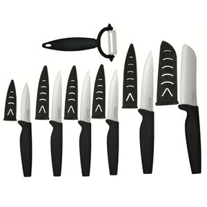COUTEAU DE CUISINE - FEUILLE - COUPERET - FENDOIR PRADEL Set de 6 couteaux céramique + éplucheur