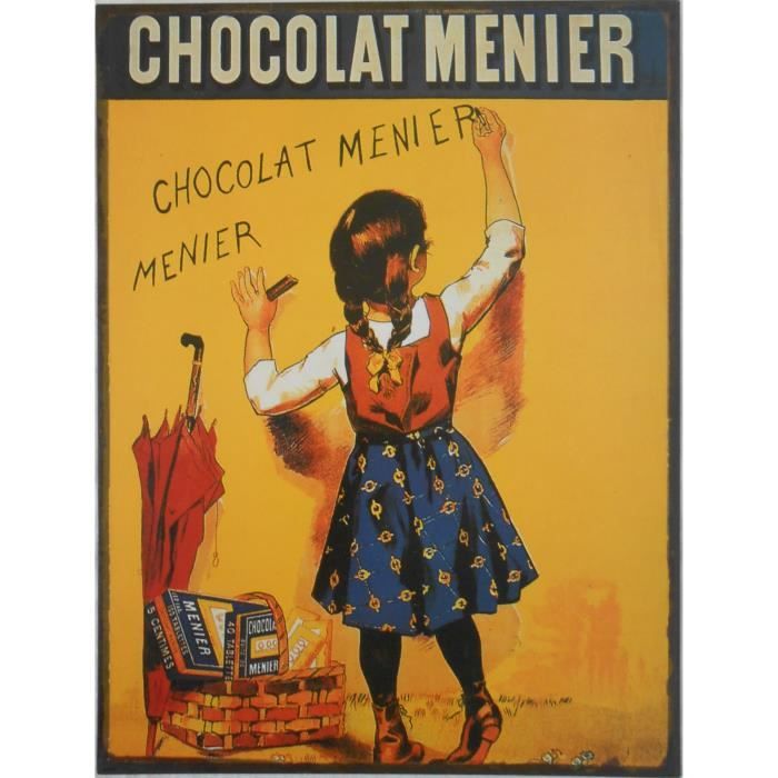 Plaque Publicitaire Métal Chocolat Menier 35x26 Cm Achat Vente Objet Décoration Murale 