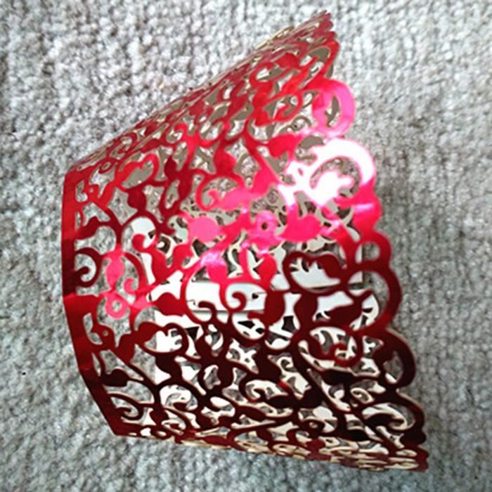 12Pcs mariage filigrane Vintage Cupcake Wrappers Wraps Case papier
