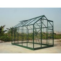 ABRI JARDIN - CHALET Serre verte en verre trempé 4 mm avec base 5,77m²