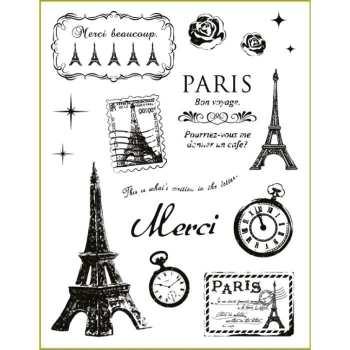 Tampon Transparent Paris et la Tour Eiffel DTM Achat / Vente