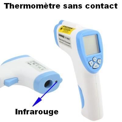Equipé d'une technologie infrarouge, ce thermomètre prend la