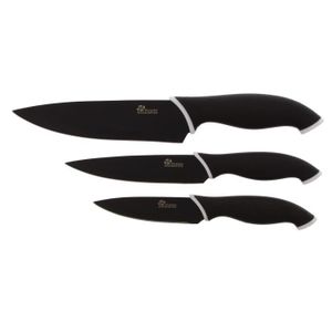 PRADEL EXCELLENCE Coffret de 3 couteaux de cuisine CC003N 8,8-12,5-15,2cm noir