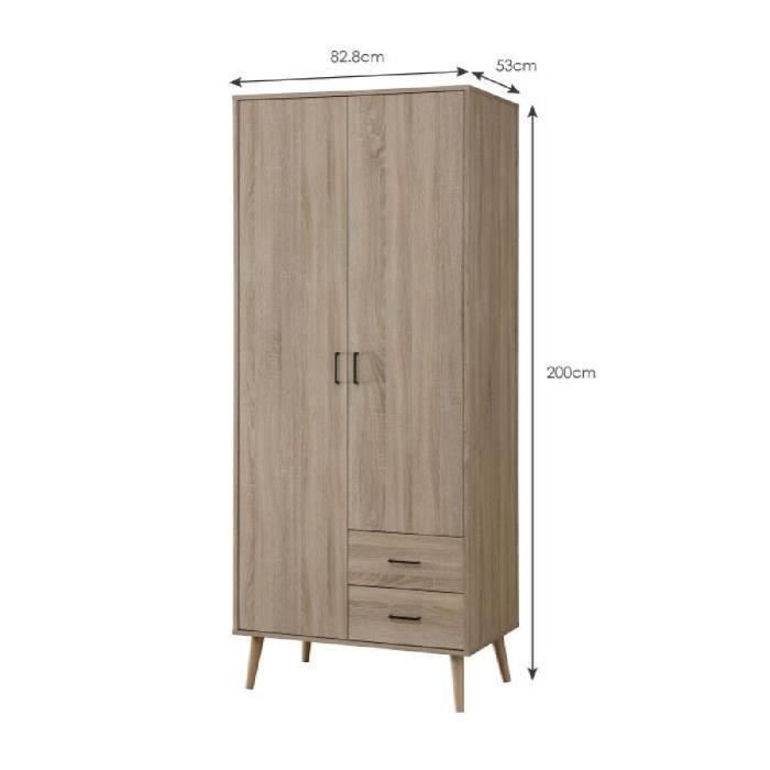 Step armoire de chambre scandinave poignée en métal et pieds en ... Banquette Scandinave décor