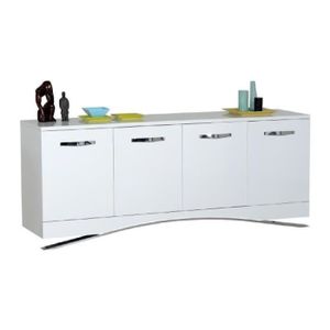 SMOOTH Bahut 200 cm - Laqué blanc brillant
