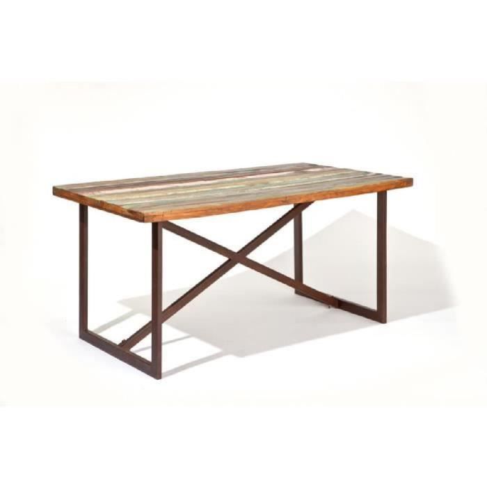 Table de s&eacute;jours vintage Chennai Couleur Marron Achat / Vente table