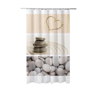 FRANDIS Rideau de douche textile c?ur sable
