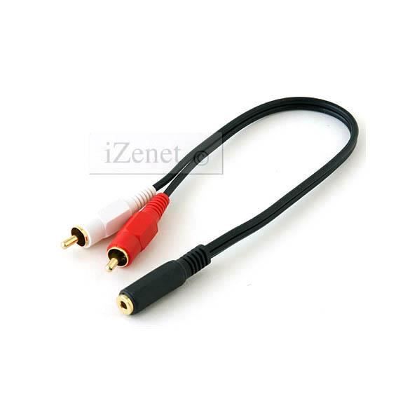 Câble Audio 3.5mm Mini Jack Femelle vers 2 RCA Cinch Mâle câble tv