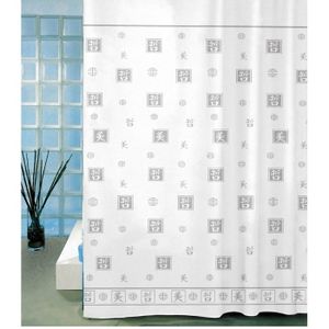 FRANDIS Rideau de douche textile gris Zen