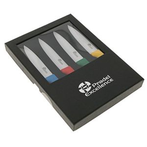 COUTEAU DE CUISINE - FEUILLE - COUPERET - FENDOIR Coffret 4 Couteaux Steaks en Boîte Cadeau