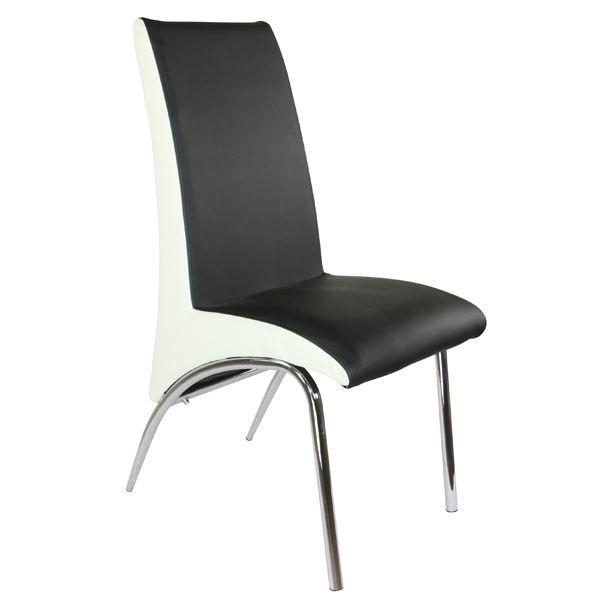 Chaise de séjour design métal noir et blanc  Achat / Vente chaise