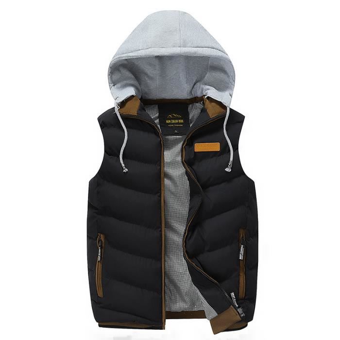 Doudoune a Capuche sans manche Homme Noir Hiver Noir - Achat / Vente doudoune - Cdiscount