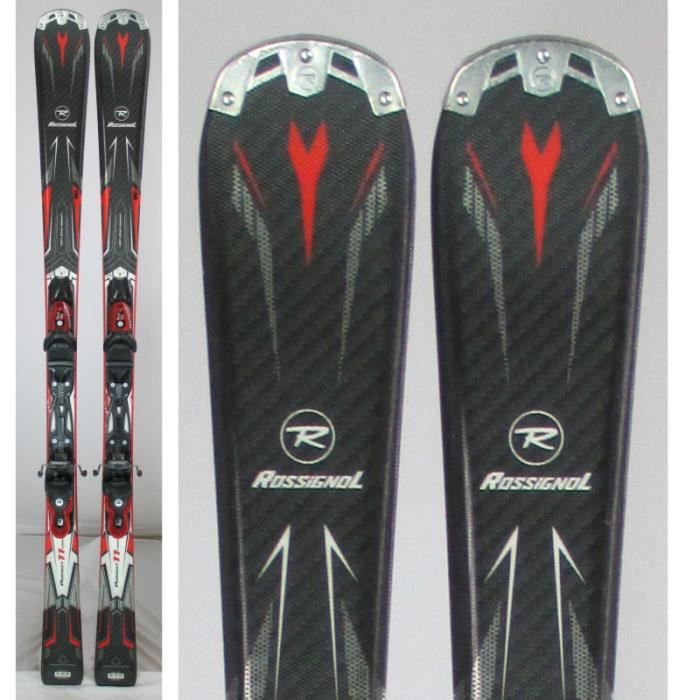 Ski Rossignol Pursuit 11 Carbon noir rouge + fixations Prix pas cher
