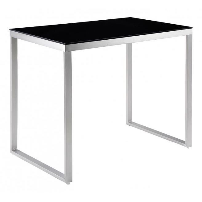 table haute verre acier