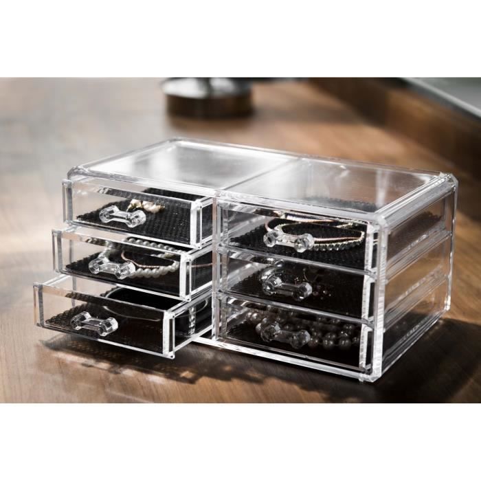 Range bijoux 6 tiroirs 23,8x15x11 cm - Achat / Vente boite ...