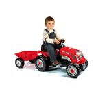VEHICULE ENFANT Smoby Tracteur Grand Modèle Rouge + Remorque