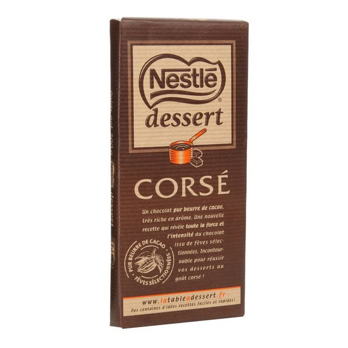 Poids D'une Tablette De Chocolat Nestlé Dessert