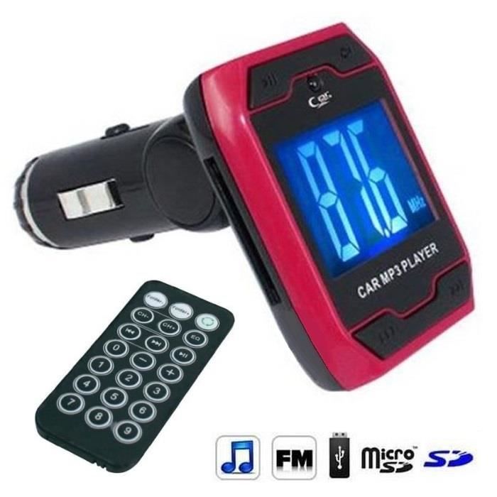 Modul Decodor Mp3 Citire Usb Sd Transmetteur FM MP3 Allume-cigare Rouge USB/SD - transmetteur fm, prix