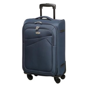CASINO Valise trolley souple - 50 cm - 4 roues -Bleu Marine