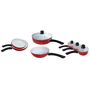 BATTERIE DE CUISINE  Batterie de cuisine 11 pièces CERAMIX rouge