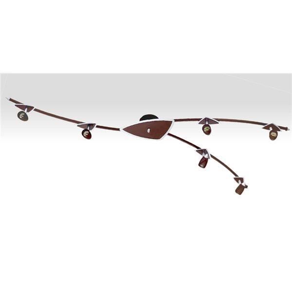 Plafonnier rail metal marron fonce 6 lumieres barre de plafond et ... Plafond Spotjes Créatif