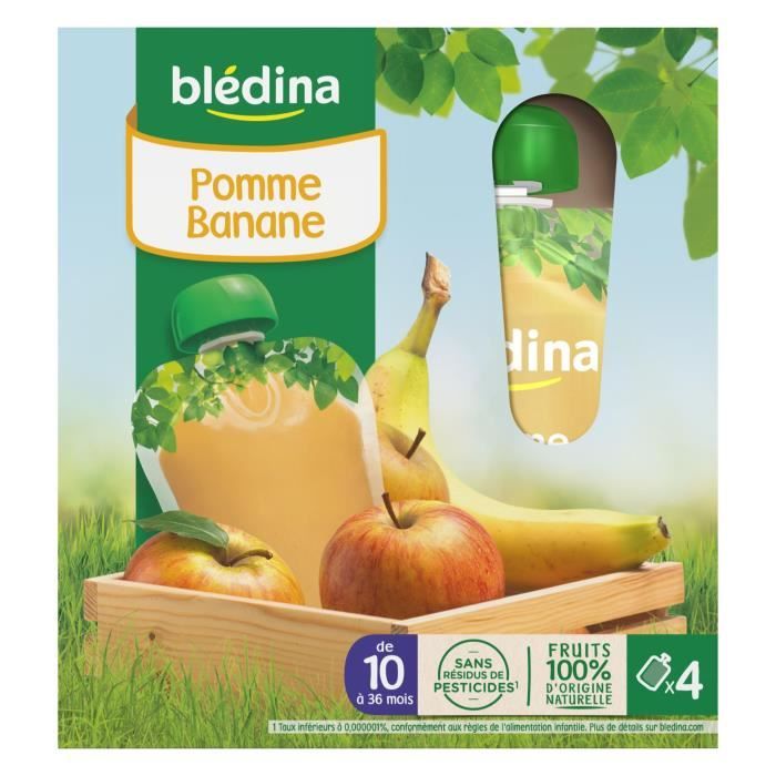 Bledina Gourdes pomme banane Dès 10 mois 4x90g Achat / Vente dessert