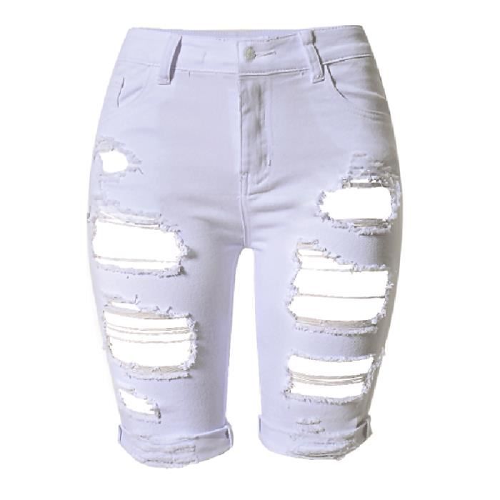 Ripped Jeans Femme Blanc Sexy Nightclub Slim Pour Femme Ripped Jeans Femme Blanc Sexy Nightclub Slim Pour Femme