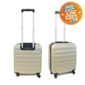 KINSTON Valise Cabine Low Cost Rigide ABS 4 Roues 48 cm Champagne