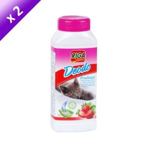 RIGA Lot de 2 Déodo Liti?re senteur fraise pour chat